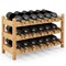 3-Tier Wine Rack Holds 18 Bottles with PU Coating and Anti-Slip Feet